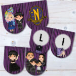 Banderines Editables Merlina Mod 2