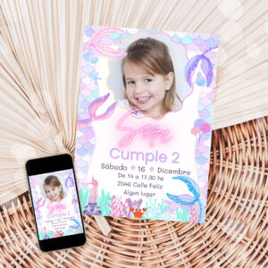 Invitacion Sirena con foto