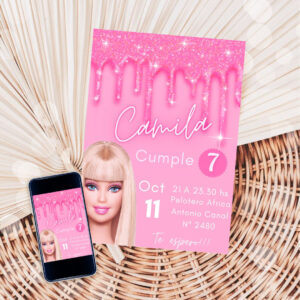 Invitacion Barbie Mod 1