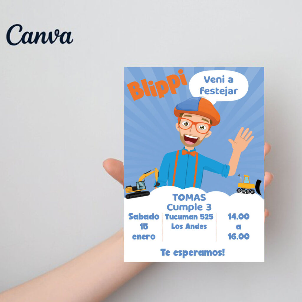 Invitacion Blippi Mod. 1
