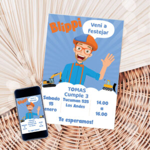 Invitacion Blippi Mod. 1