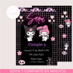 Invitacion Kawaii Kuromy & Melody