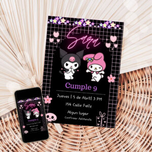Invitacion Kawaii Kuromy & Melody