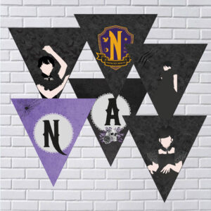 Banderines Editables Merlina