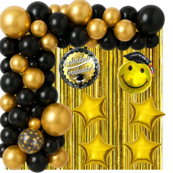 Combo Deco Graduacion Dorado