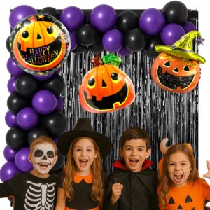 Combo Happy Halloween 100 Art Decoracion Violeta y Negro