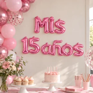 GLOBO MIS 15 AÑOS ROSA