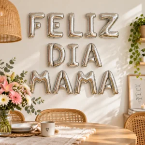 FELIZ DIA MAMA DORADO 16″