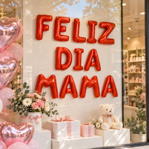 FELIZ DIA MAMA ROJO 16″