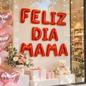 FELIZ DIA MAMA ROJO 16″
