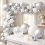 ARCO GLOBO CHROME PLATEADO Y BLANCO