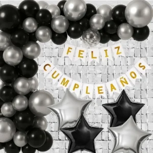 COMBO SHIMMER PLATEADO Y NEGRO