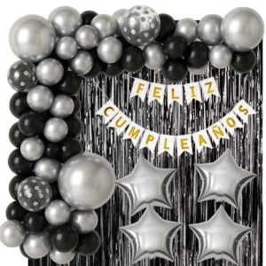 COMBO 50 ART NEGRO Y PLATEADO